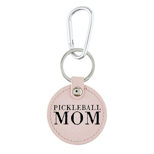 Round Leather Keychain - Pickleball Mom