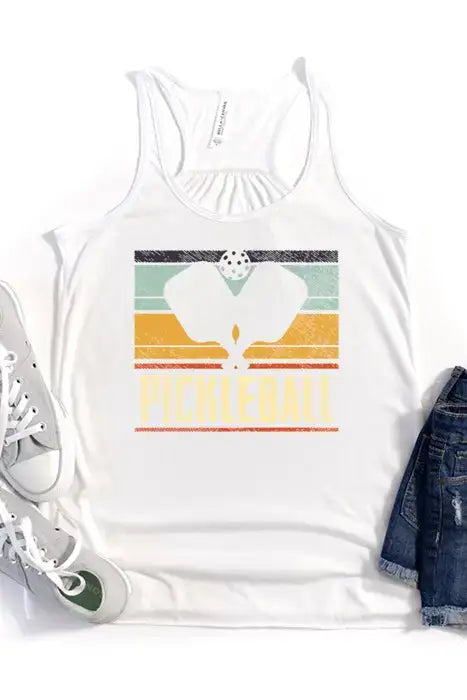 Wildberry Waves - Pickleball Flowy Tank: White