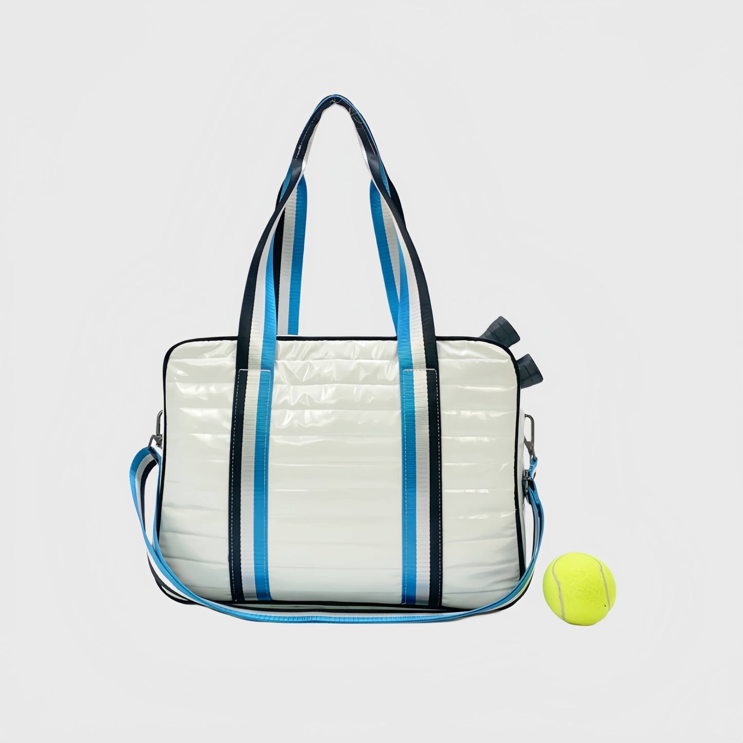 Puffer Style Pickleball Carry Bag Case White/Blue