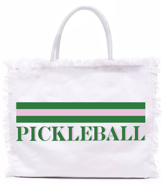 Toss Designs - Fringe Tote - Pickleball Stripe