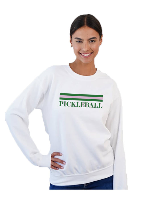 Toss Designs - Crewneck Sweatshirt - Pickleball Stripe: Medium