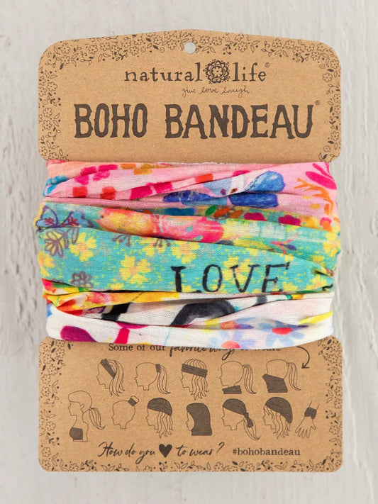 Natural Life  - Full Boho Bandeau® Headband - Rainbow Love