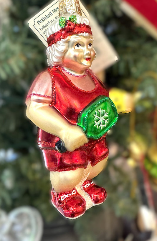 Old World Christmas - Pickleball Mrs Claus Ornament