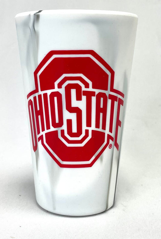 Ohio State Buckeyes Marble 16oz Silicone Cup