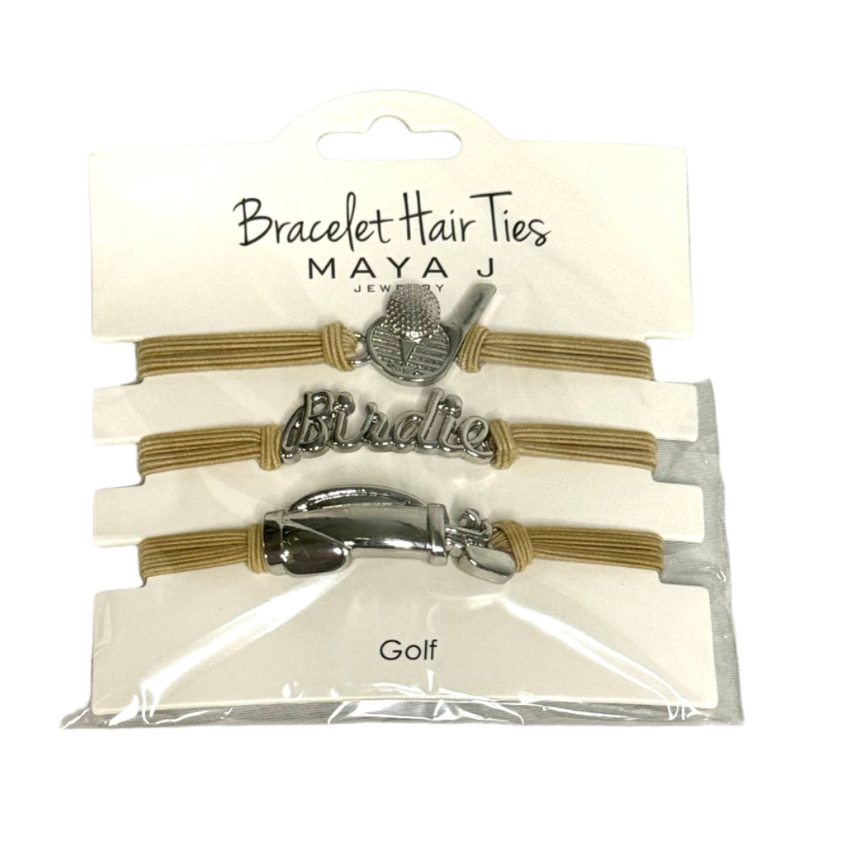 Silver Golf Hair Ties