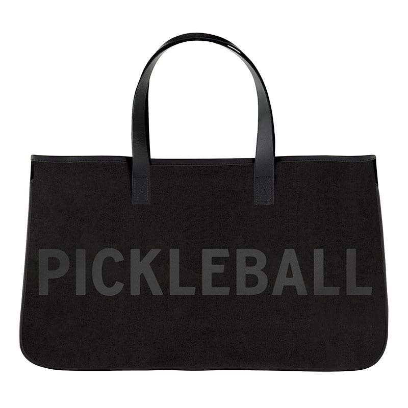 Pickleball Black Canvas Tote