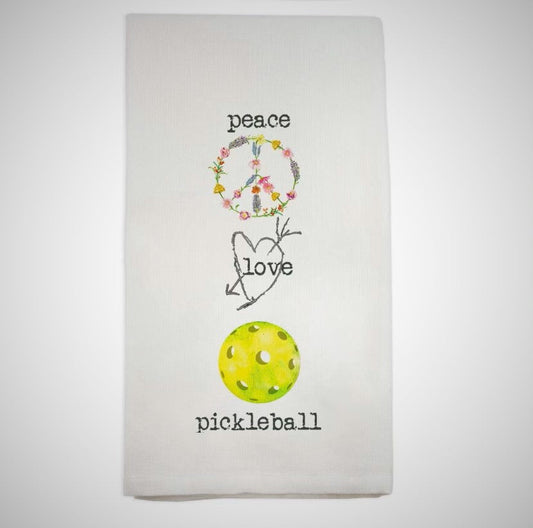 Peace Love Pickleball Tea Towel