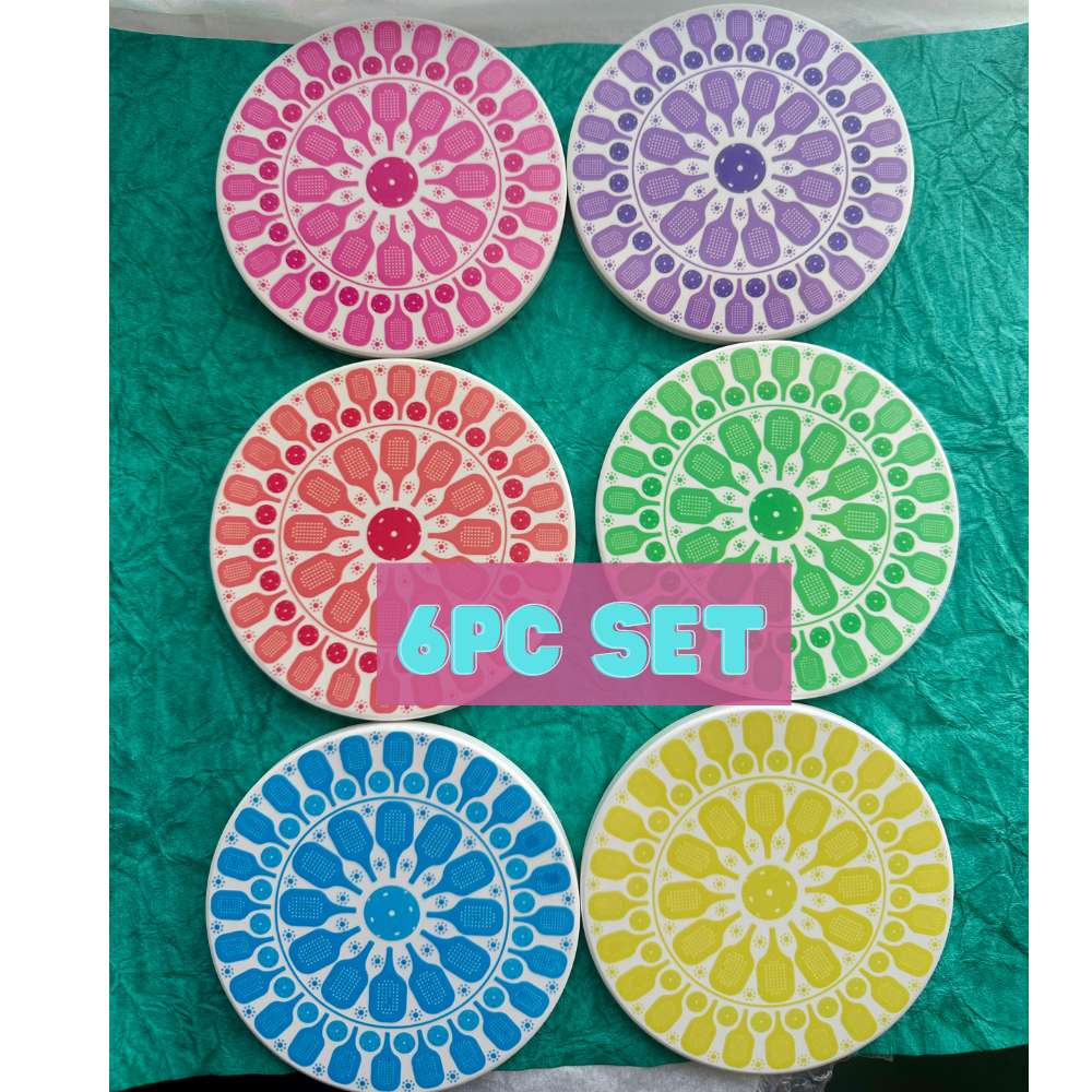 Pickleball Coasters - 6pc Set